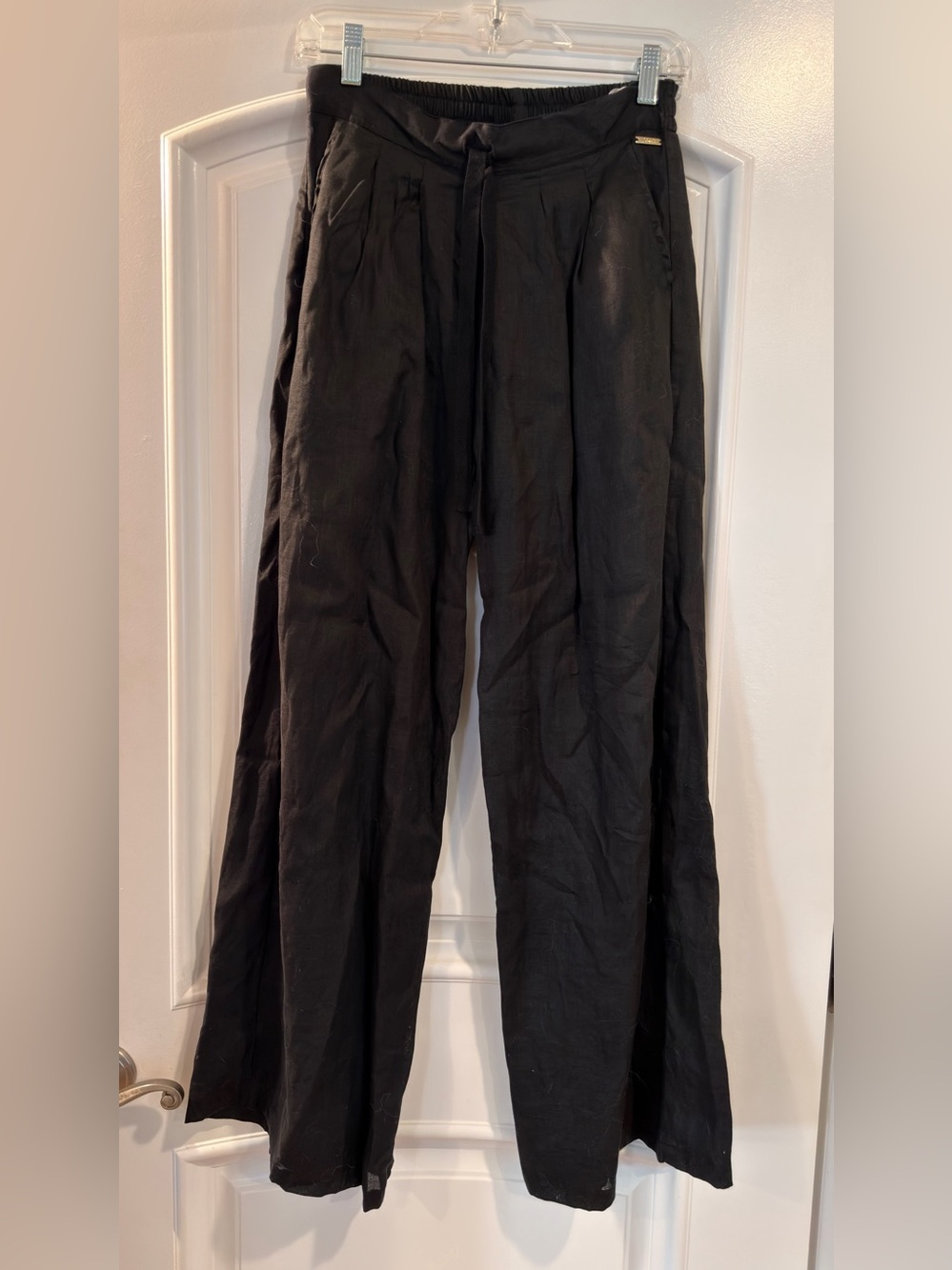 Cleobella Black Wide Leg Linen Pants